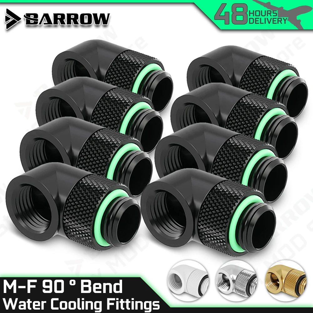 Wholesale 2-20pcs 90 Degree Bent Barrow Water Cooling Male-Female Connections Rotatable Brass Fittings PC Case MOD TWT90-v2.5