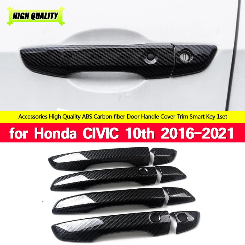 

8pcs/Set 4 Door Handle Covers with Keyless Entry Exterior Door Handles Covers for Honda Civic 10th 2016-2021 2018 2019