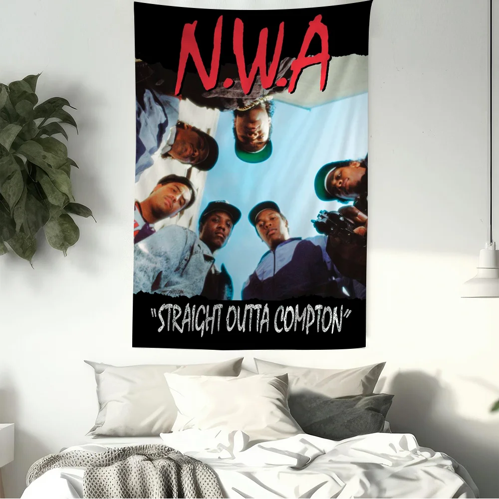 NWA Straight Outta Compton Printed Large Wall Tapestry Indian Buddha Wall Decoration Witchcraft Bohemian Hippie Wall Art Decor