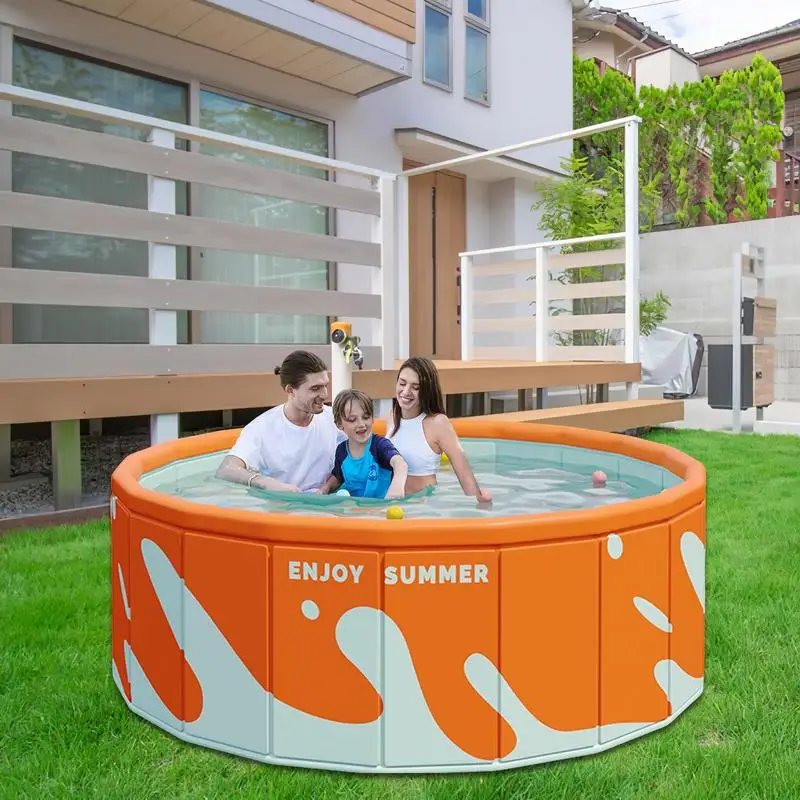 

Folding Swimming Pool Non-Inflatable Folding Kiddie Pool Portable Swimming Pool for Outdoor Indoor Backyard Garden Balcony Beach