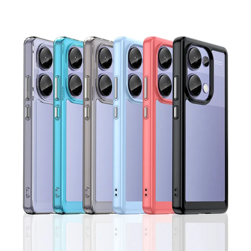 For Redmi Note 13 Pro 4G Case For Redmi Note 13 Pro 4G Cover 6.67 inch Colorful Soft Edge Silicone Transparent Shockproof Bumper