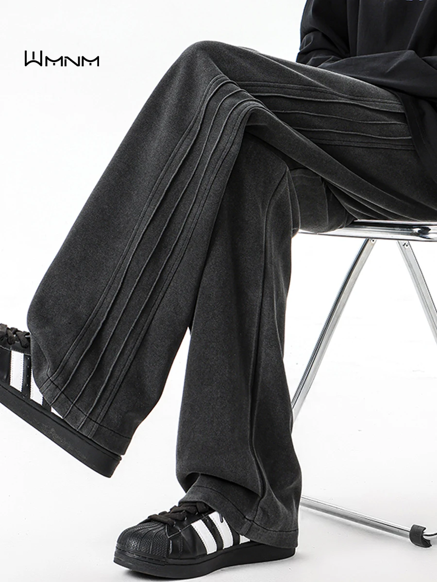 

Мужские спортивные брюки Wmnm American Sle Waed Tee Bars: свободные, прямые, широкие штанины, осенне-зимние, модные, брендовые