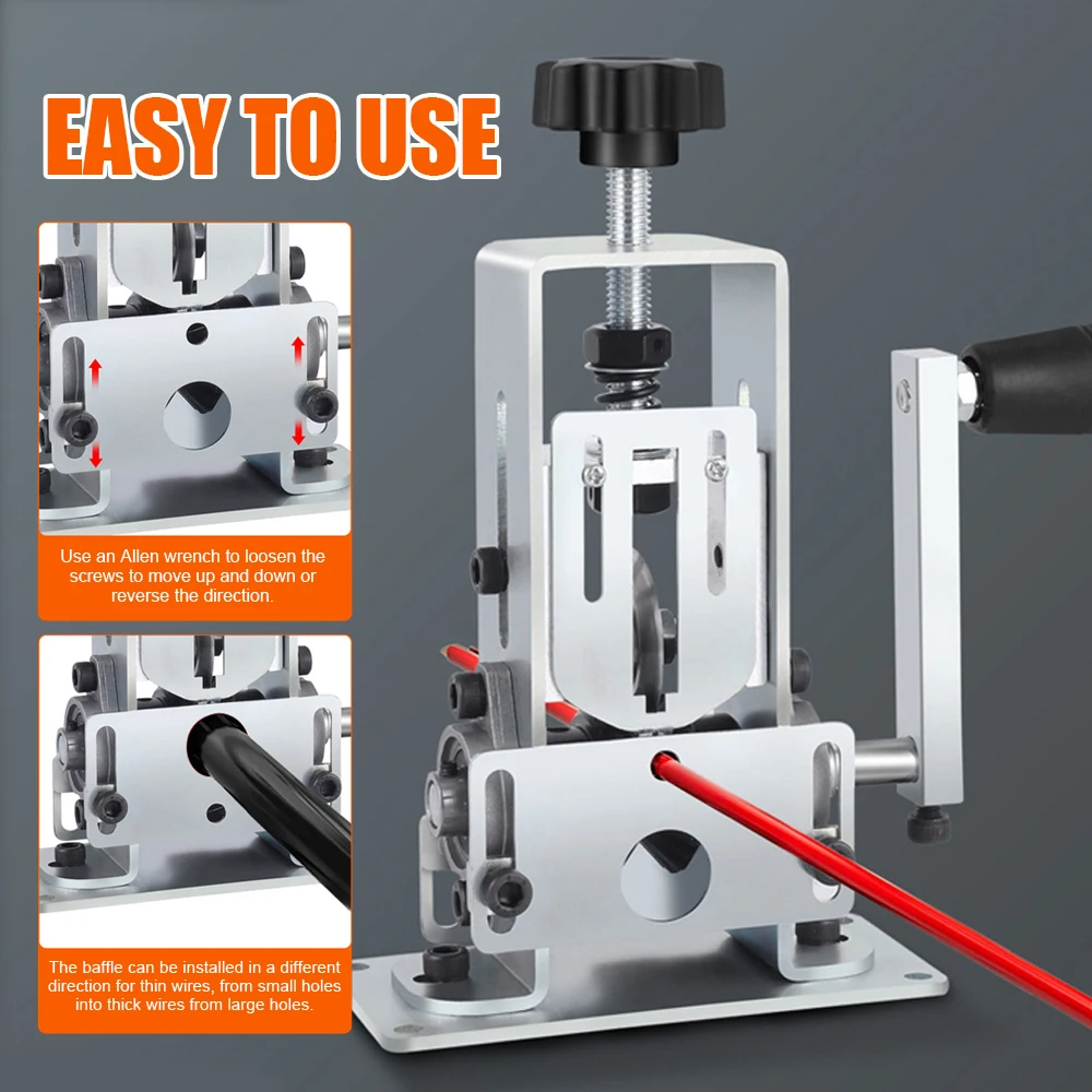 Portable Household Wire Stripper Manual Wire Stripping Tool 1-25mm Cable Electric Peeling Machine with Hand Crank