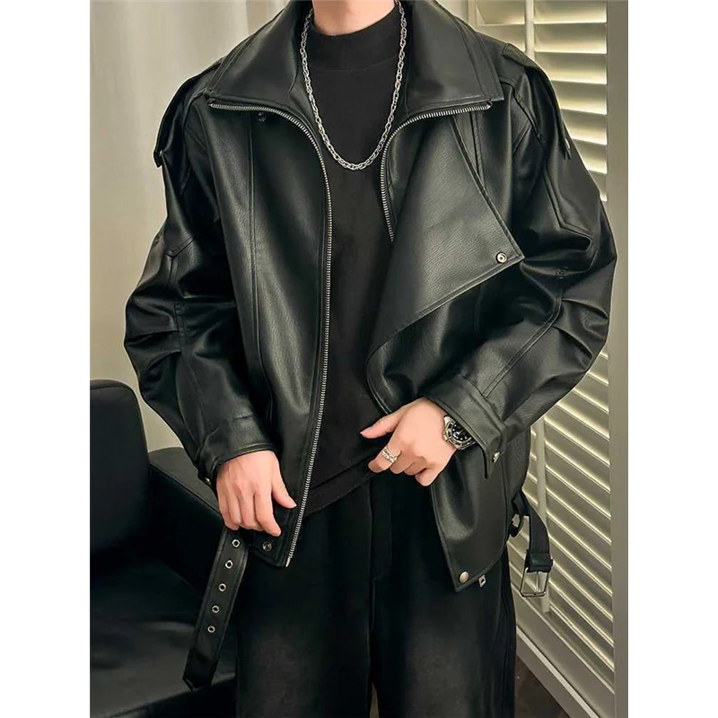 

Мужская кожаная куртка-косуха American Style с воротником-стойкой, осенне-зимняя, модная, повседневная, высокого качества, укороченная