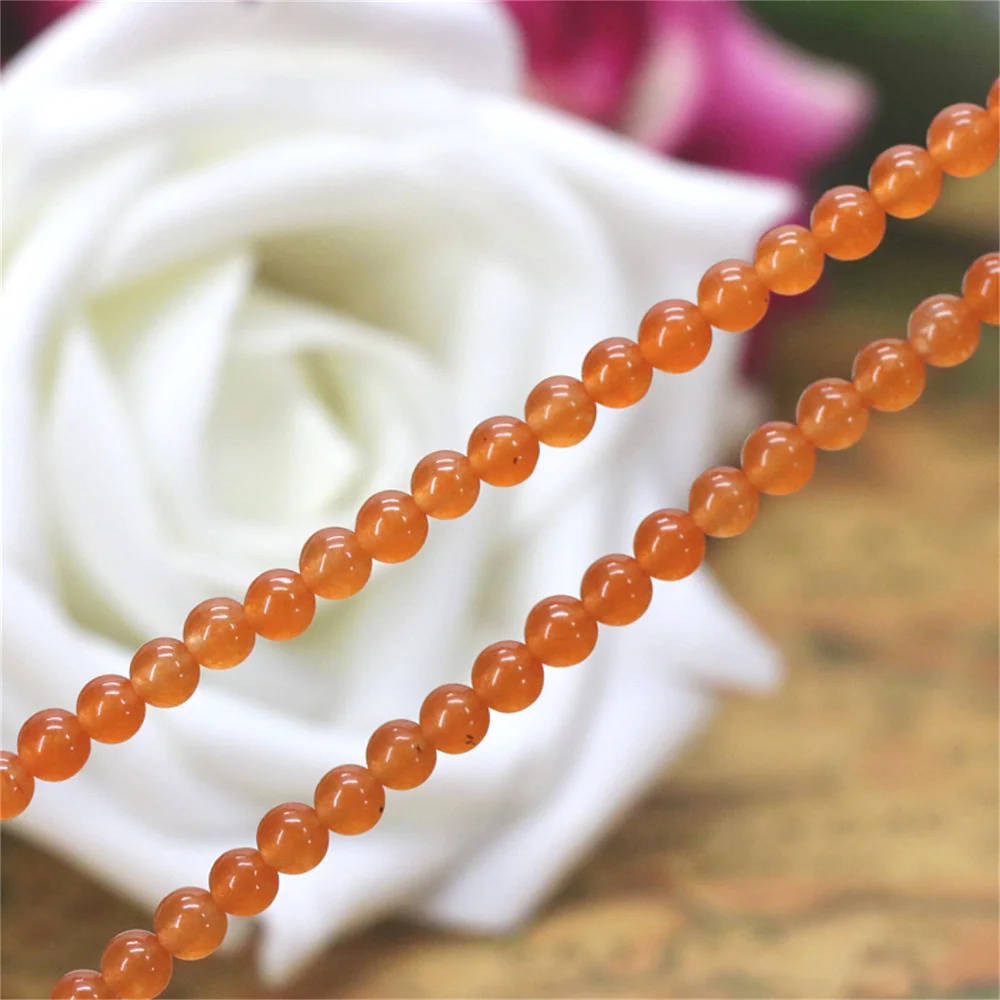 

4mm Orange Chalcedony Round Jasper Natural Stone Beads For Jewelry Making DIY Necklace Bracelet Wholesale And Retail 15"