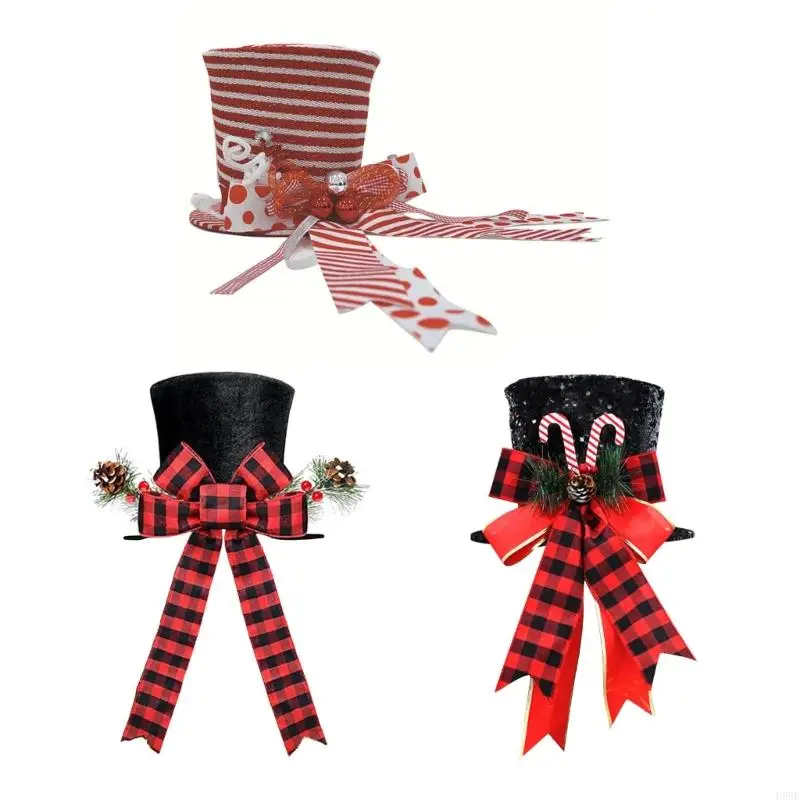 

H58E Christmas Tree Toppers Hat Christmas Tree Top Hat Decorations for Holiday