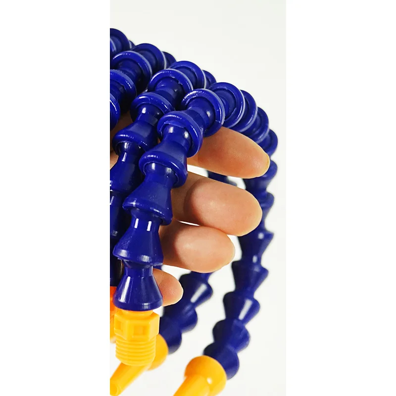 1Pcs Round Nozzle 1/4 Flexible Oil Coolant Pipe Hose, Blue Orange Water Cooling Tube with Switch 30cm for Engraving Machine
