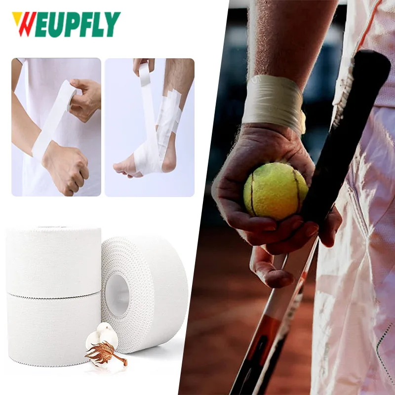 1 Roll White Athletic Tape - No Sticky Residue & Easy to Tear - for Athletes, Trainers & First Aid Injury Wrap: Fingers Ankles