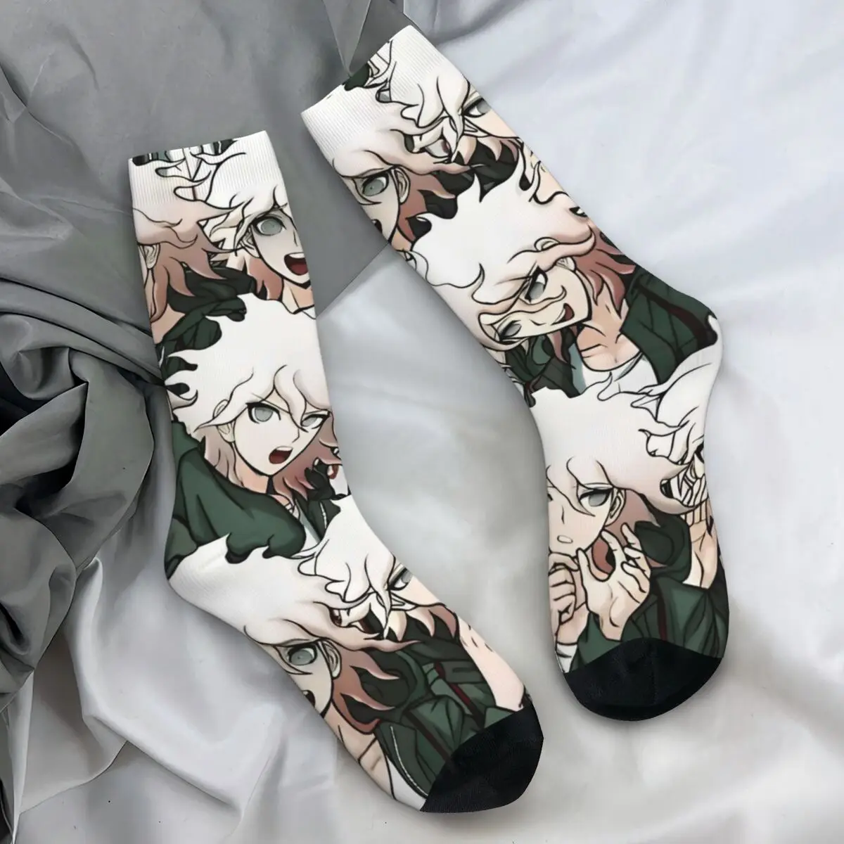 Adults Men Socks Nagito Komaeda Voice Danganronpa Makoto Game Stockings Autumn Quality Socks Graphic Climbing Anti Skid Socks