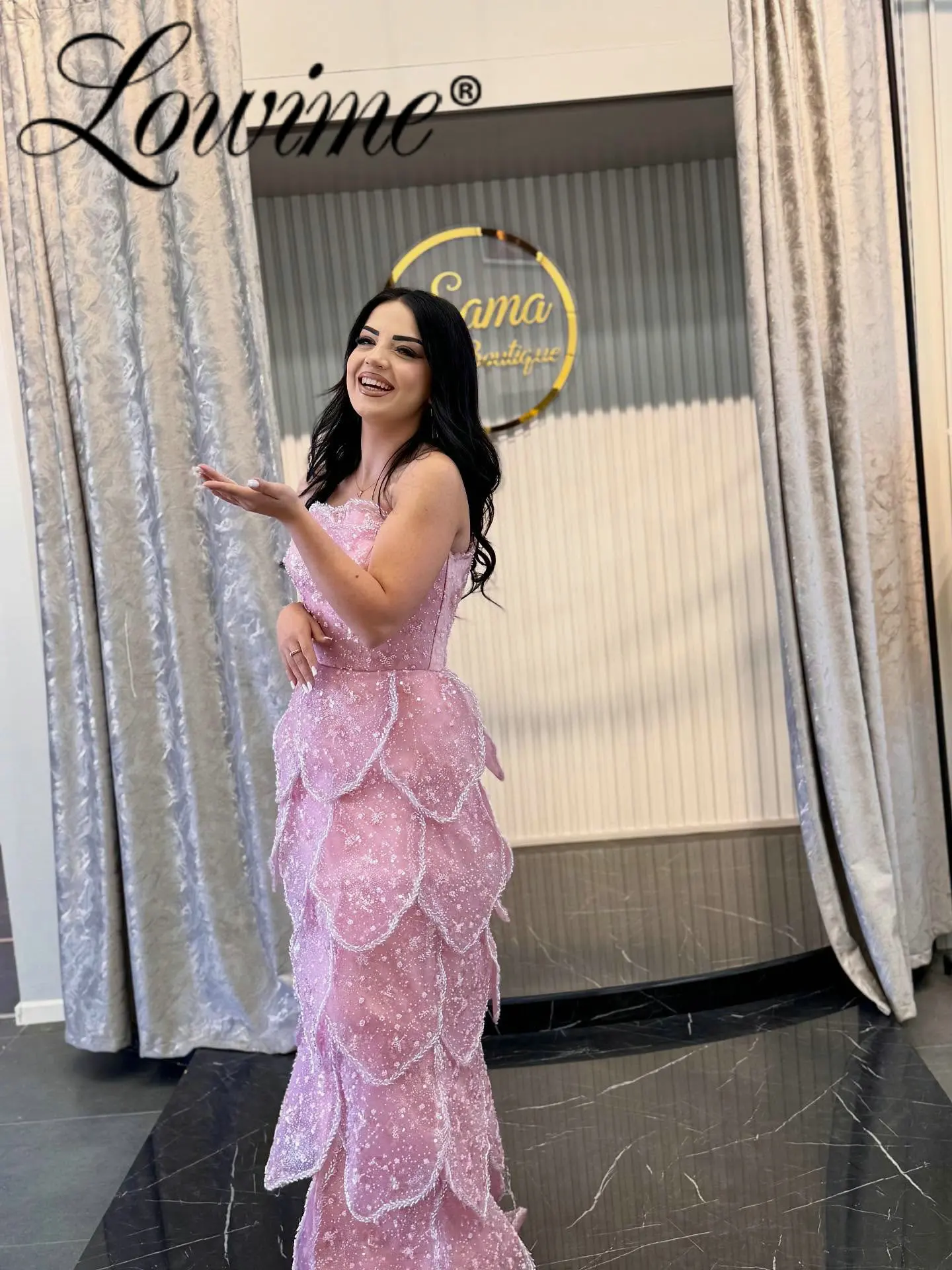 

Arabic Beaded Tiered Strapless Prom Dresses 2026 Customized Long Formal Wedding Second Reception Evening Party Gowns for Females