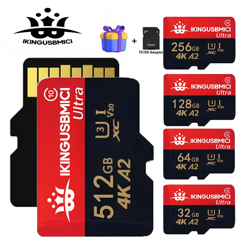 Flash Card Mini 32-64-128-256-512gb Tf Premium Smartphone Micro Class10 High Quality Durable Class 10 Reliable Fast High Speed