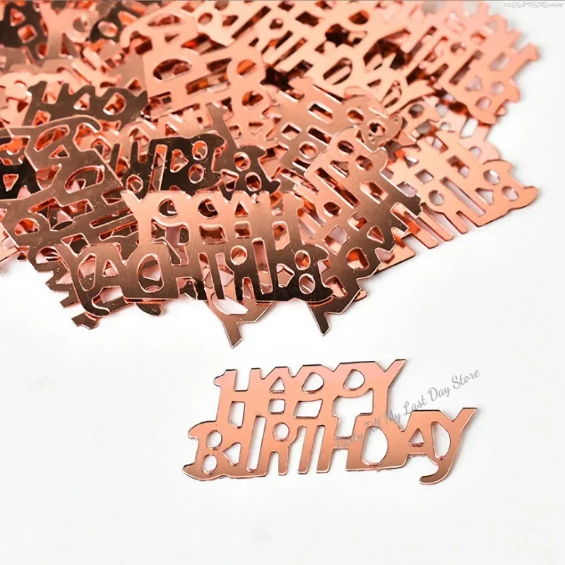 15g/bag Rose Gold Confetti Happy Birthday 21 30 40 50 60 Party Decoration Throwing Happy Birthday Decor For Adult Throw Confetti