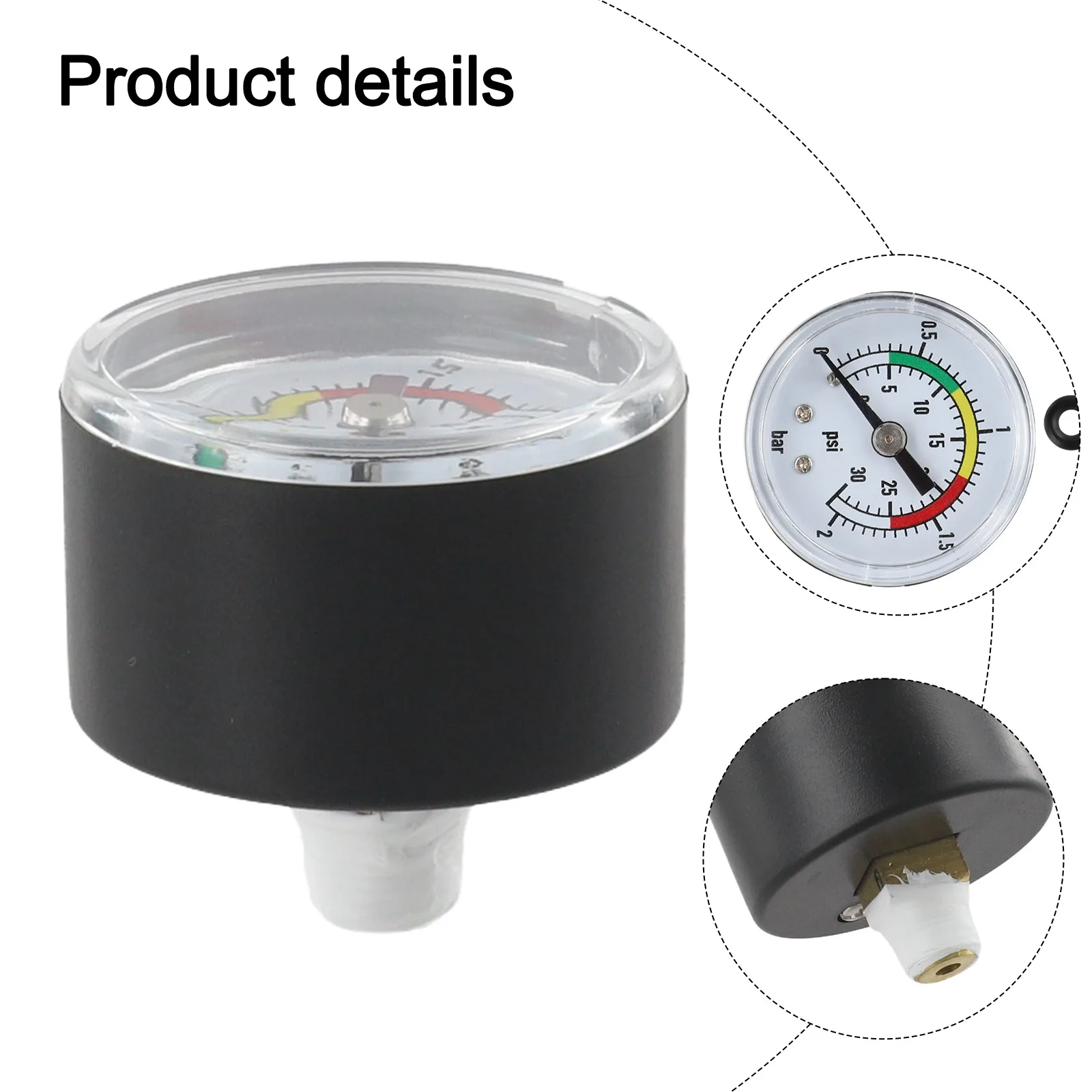 2 Pieces Pressure Gauge Air Compressors Complete Package Hydraulic Systems Pneumatic Systems Robust Construction