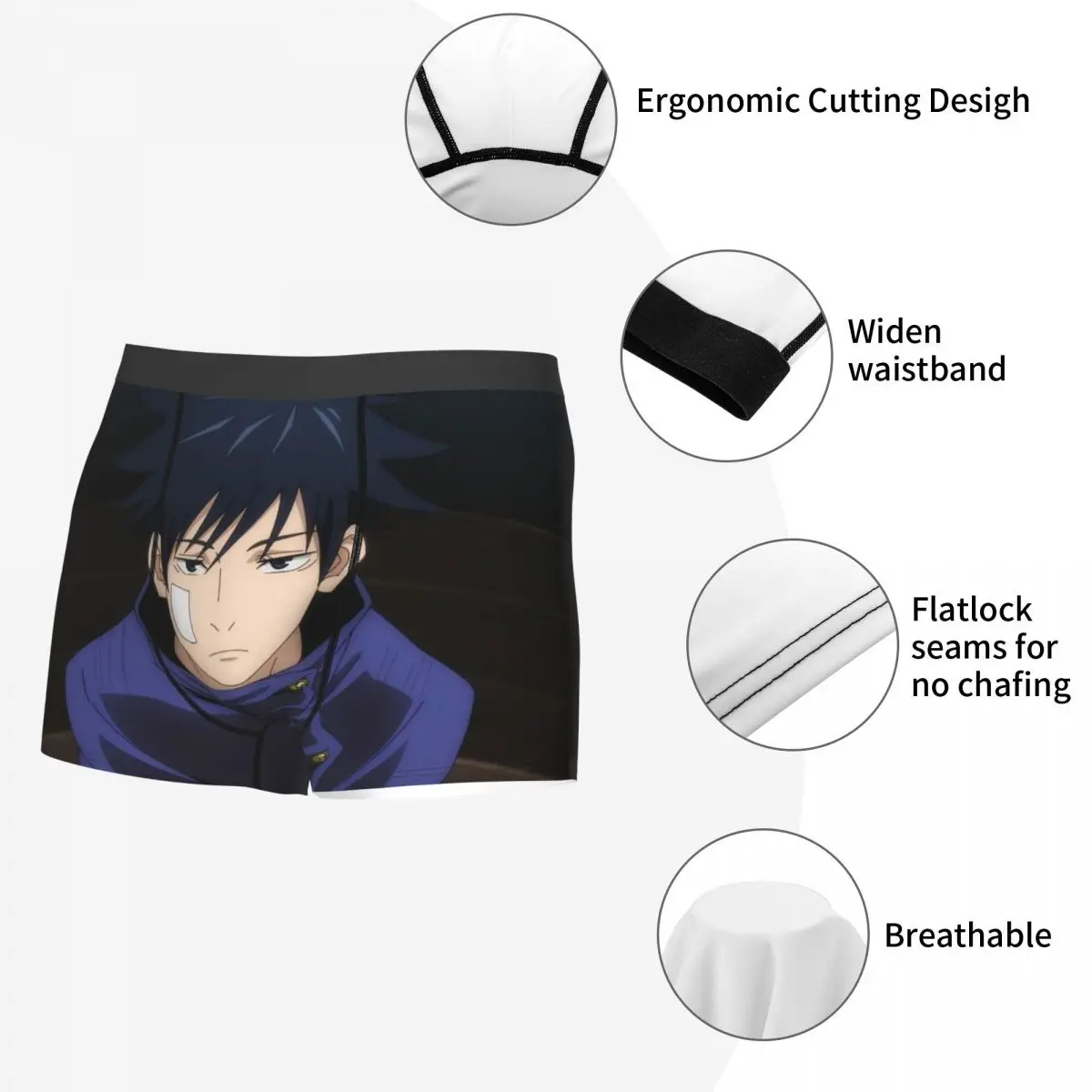 복서 팬티 반바지 메구미 베스토 프렌도 Jujutsu Kaisen Sukuna 애니메이션 팬티 남성용 통기성 속옷 for Homme Man