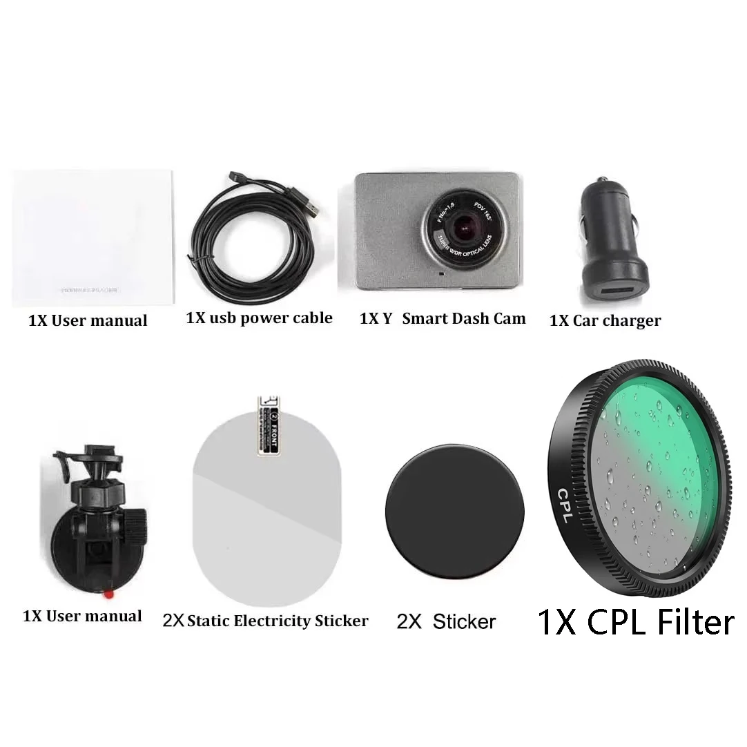 YI Smart Dash Cam For Car ADAS 2.7 Screen Full HD 1080P Dash Cam with Night Vision ADAS upgrade International Version