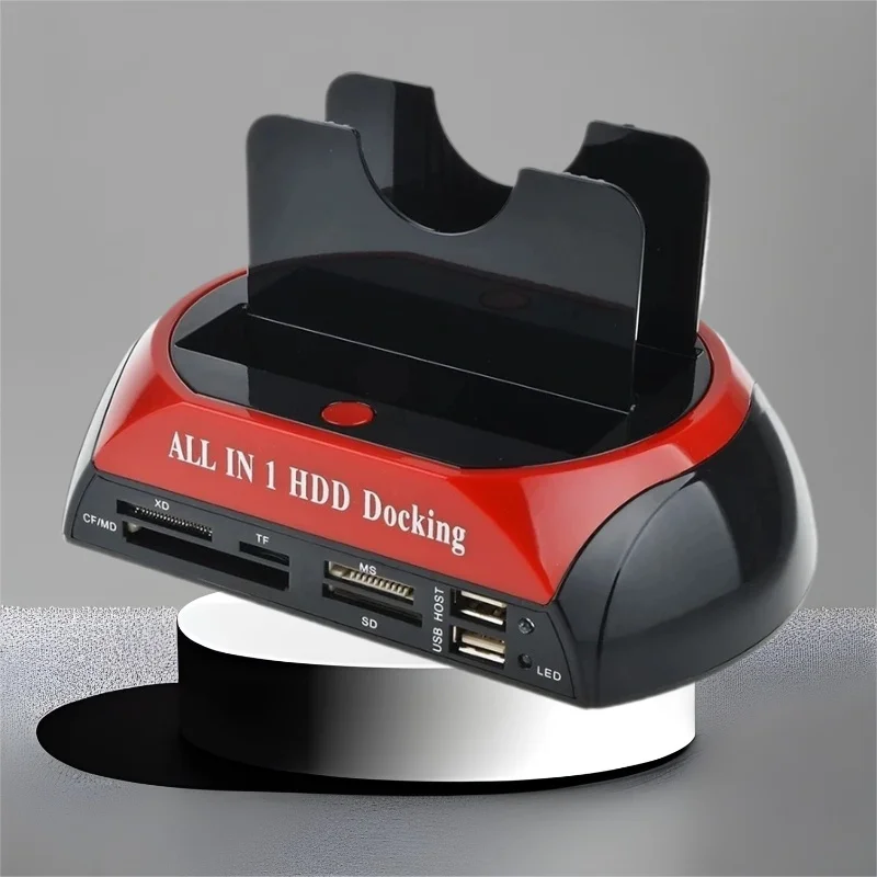 

USB-Dual Bay SATA/IDE HDD со считывателем карт USB-драйвер жесткого диска Док-станция Внешний корпус HD Внешний SSD-USB BOX