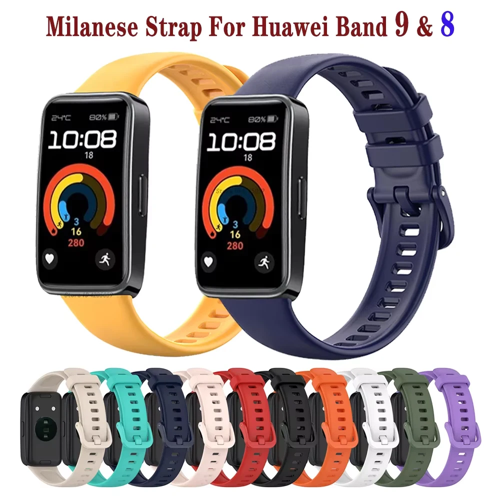 Silikonarmband für Huawei Band 9 Armband-Zubehör Smartwatch Ersatz-Armband für Huawei Band 8 Armband Correa