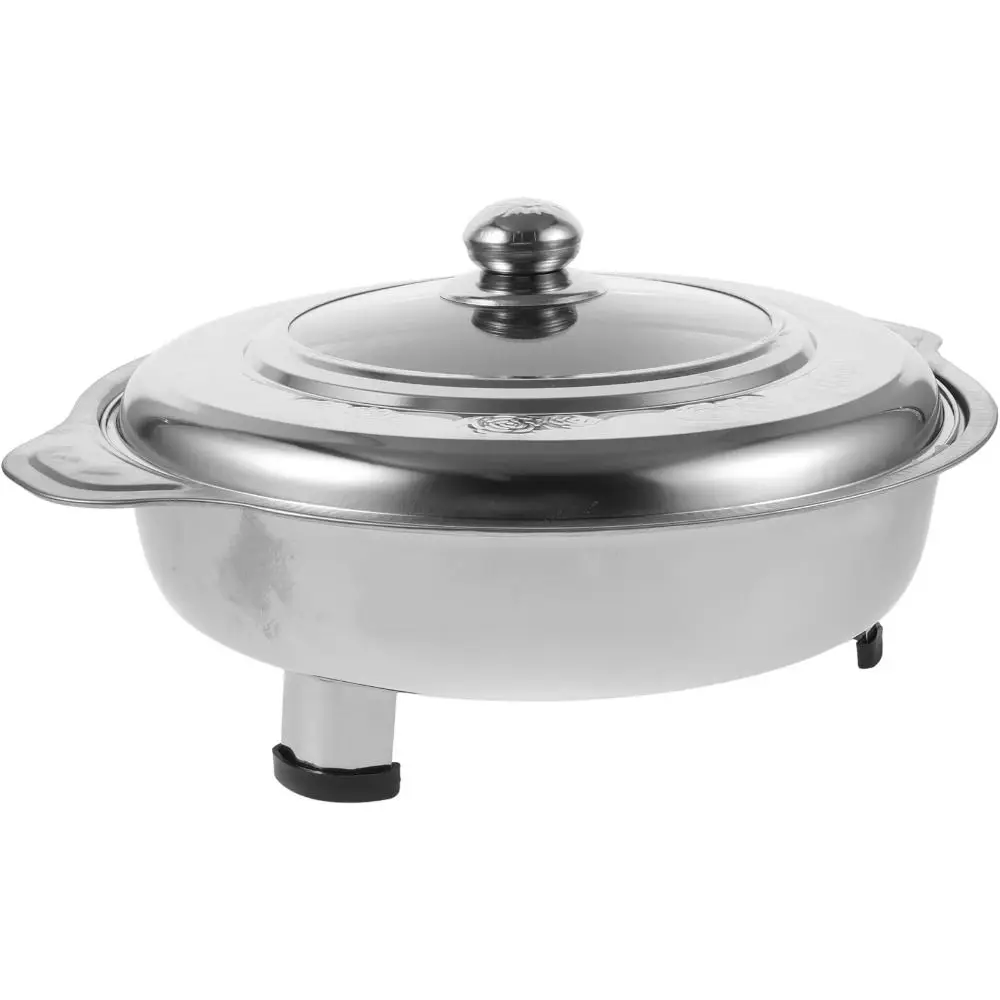 Stainless Steel Buffet Chafing Dish Food Tray Handle Hot Pot Portable Cooking Gear Detachable Legs Multifunctional
