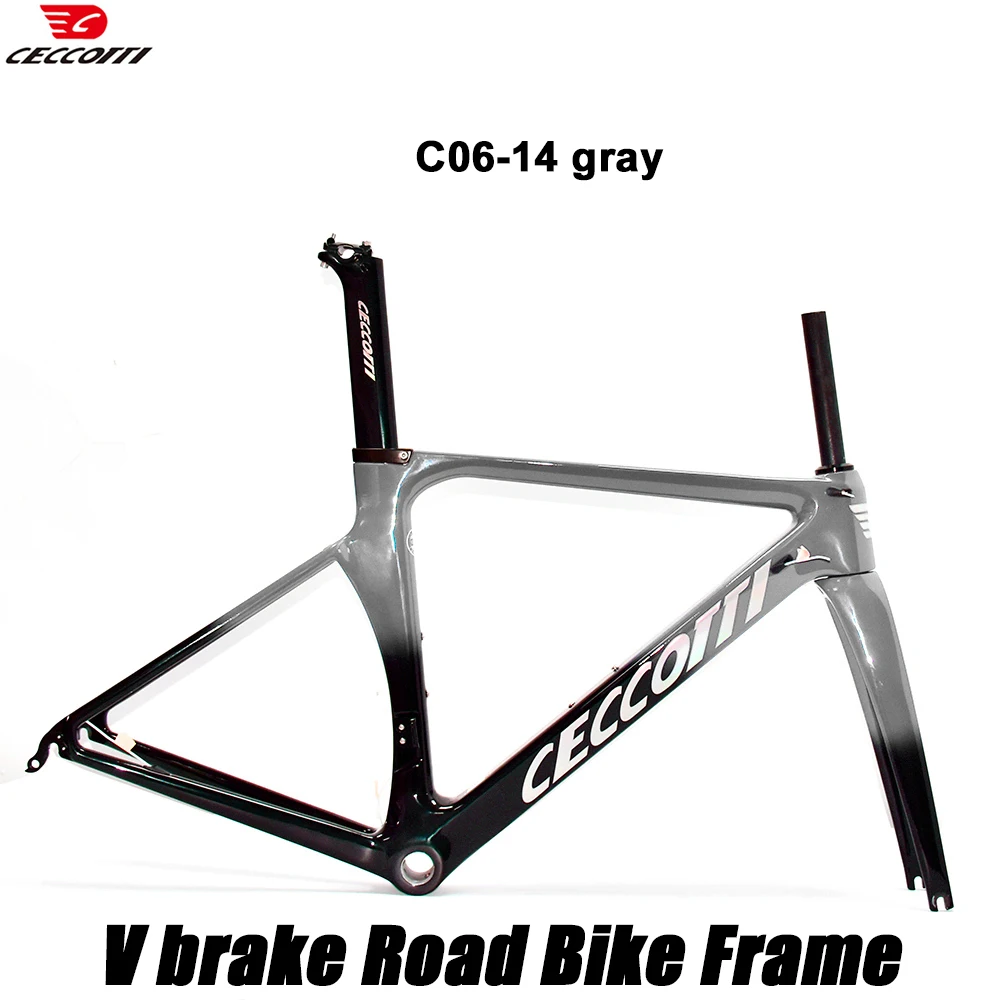 

CECCOTTI Brand Rim Brake Road Bike Frame Fit Di2/Mechanical Derailleur Racing Speed Bicycle Frameset Aero Carbon Frame