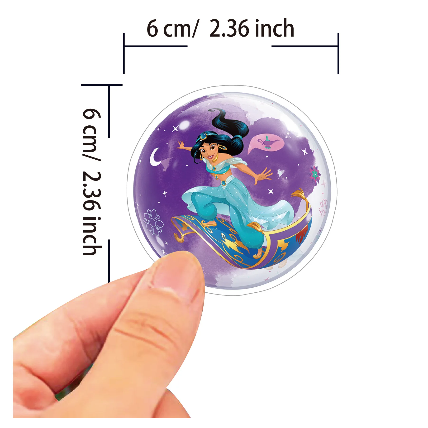 10/30/55 pièces Disney princesse jasmin autocollants drôle Aladdin dessin animé décalcomanies bricolage Skateboard cahier téléphone réfrigérateur enfants jouets cadeaux