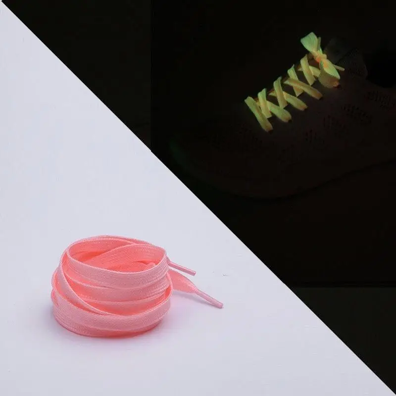 1 paire Lumineux Lacets Plat Sneaker Lacet Enfants Adulte Fluorescent lacets 80/100/120/140 CM YG-1