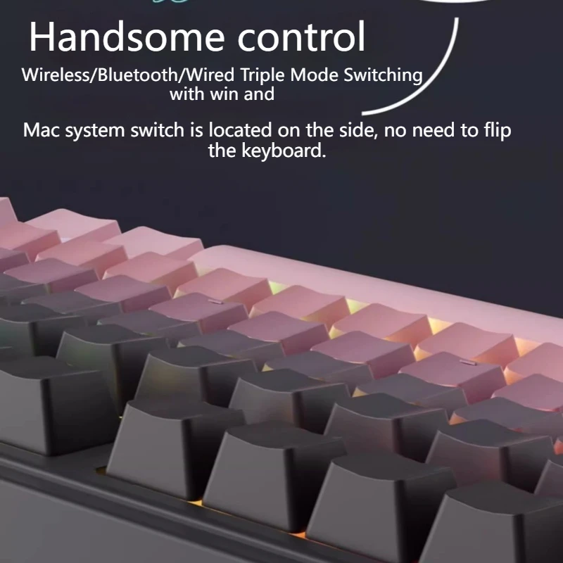 Ajazz Ak980 لوحات المفاتيح الميكانيكية اللاسلكية هيكل حشية ثلاثي الوضع Rgb مفتاح كامل قابل للتبديل السريع لوحات مفاتيح الألعاب طويلة التحمل