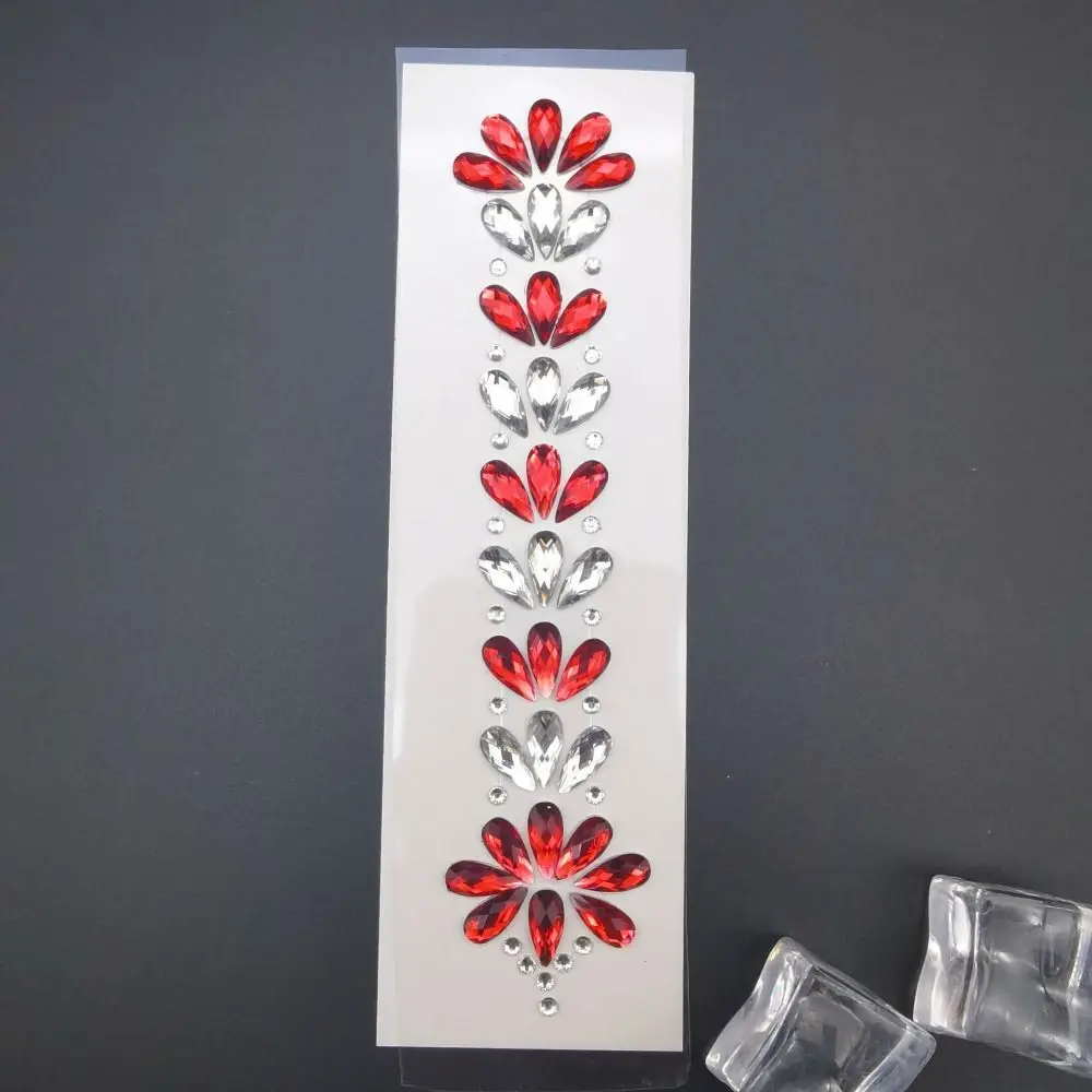 أزياء EDM مهرجان الموسيقى الوشم ملصقات 3D لاصق كريستال الجبين ملصق الوجه الشارات الشعر جواهر #1