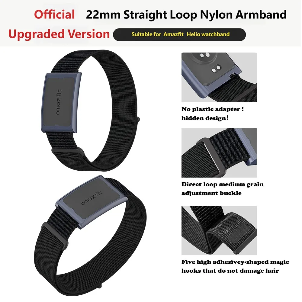

Official Nylon Biceps Armband for Amazfit Helio Watch Strap Metal Adjustment Ring Running Breathable for Amazfit Helio Armband