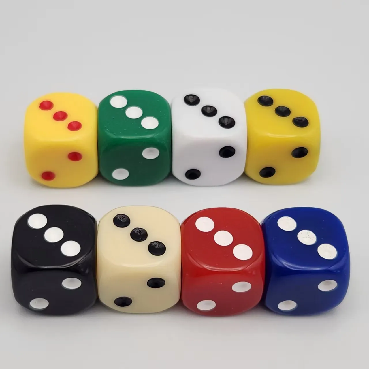 8 قطع 16 ملم نرد مربع صلب غير شفاف من الأكريليك، مناسب لألعاب الطاولة والترفيه والتدريس وأغراض متعددة #2