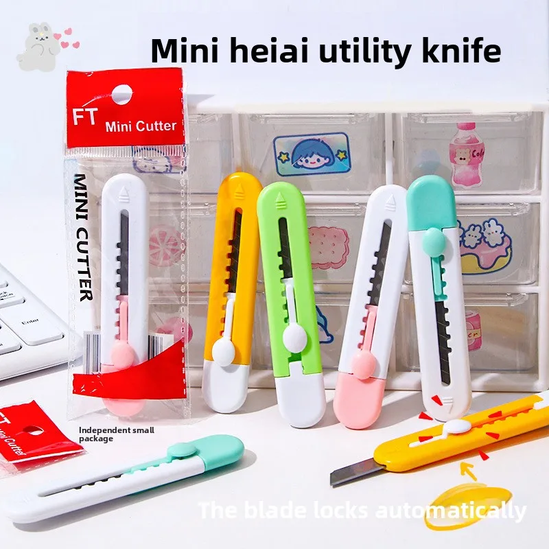 Mini Cartoon Utility Knife Small Portable Cutter for Unboxing Packages Student Scrapbooking Paper Wallpaper Trimmer