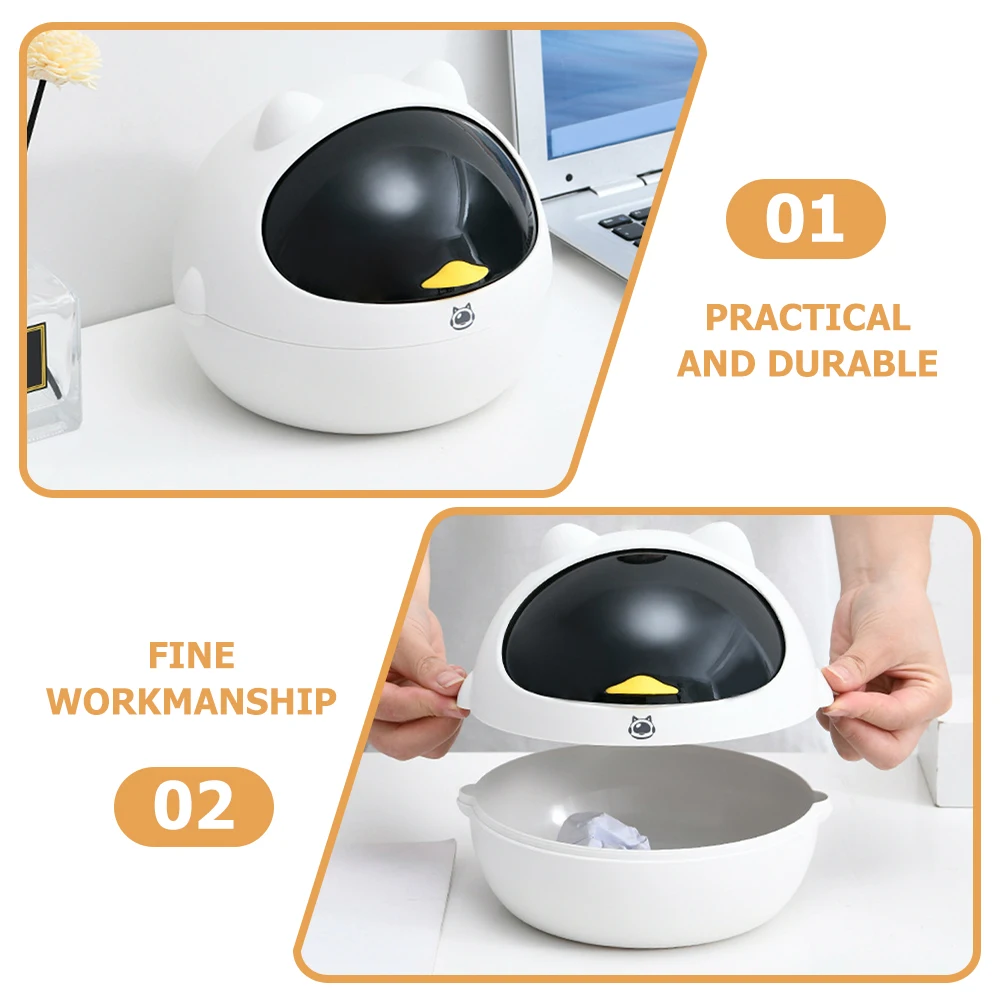 

Office Desk Decor Space Cat Trash Can Garbage Bin Bins Mini Car Decorative Small
