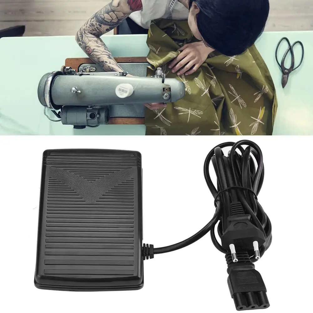 3‑Pin Connector Sewing Machine Foot Control Pedal Built‑In Power Cord Sturdy Hard Plastic Speed Adjust Foot Controller