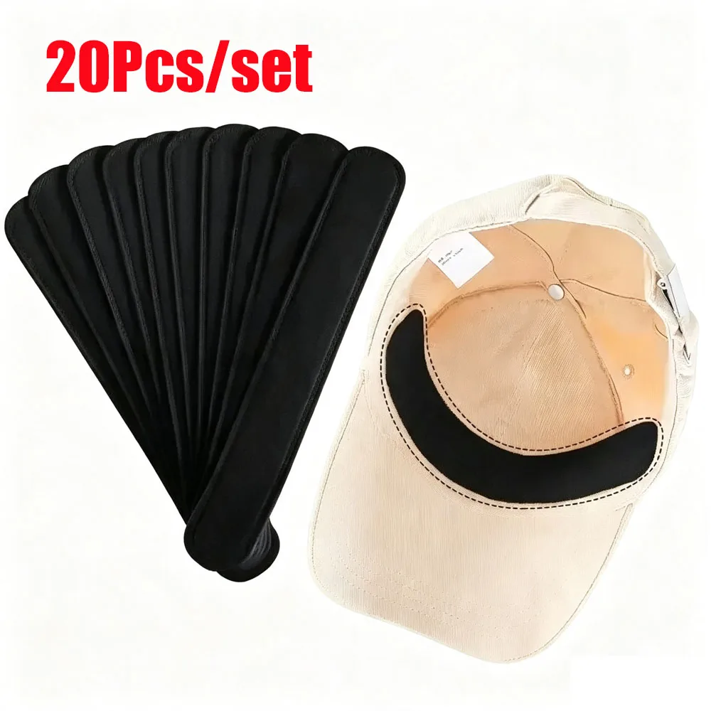 20Pcs Invisible Hat Sweat Absorber Stickers Liner Bands Sweatband Visor Hat Size Reducer Cap Anti-dirty Strips Pads Tape