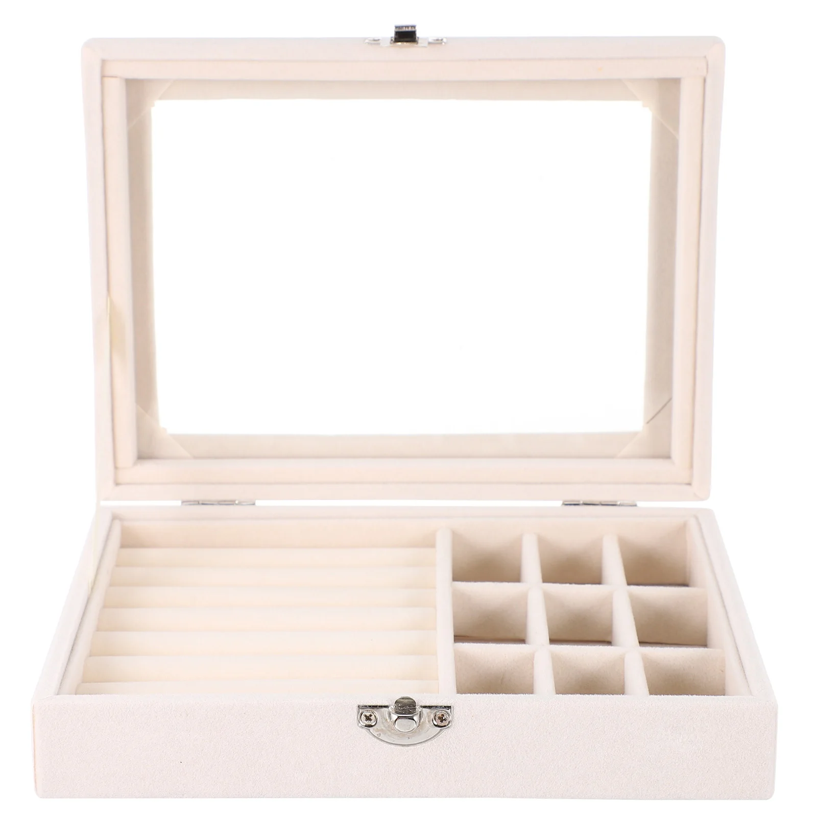 

1 pc Flannel Jewelry Box Large Capacity Rings Display Holder Waterproof Dustproof Jewelry Storage Case For Women Necklace