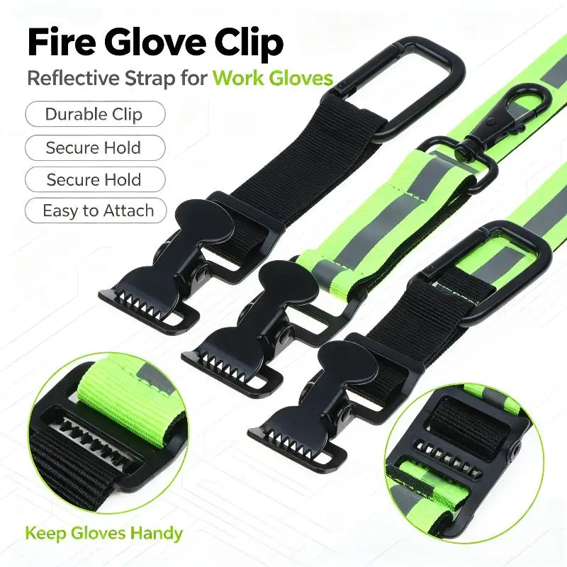 1Pcs Multifunction Portable Gloves Clamps Firefighter Glove Strap Green Grey Labor Work Clamp Mitten Clips Gloves Keeper