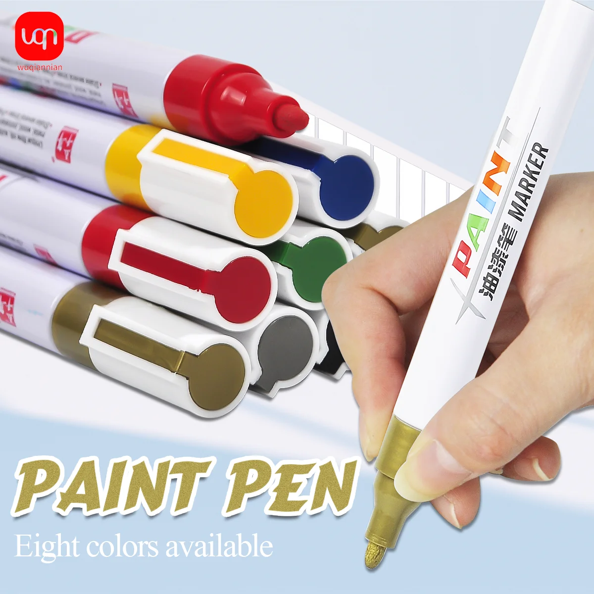 

WQN-3PCS 8-color Permanent Paint Marker Waterproof Marker Tire Tread Paint Metallic Color Paint Marker