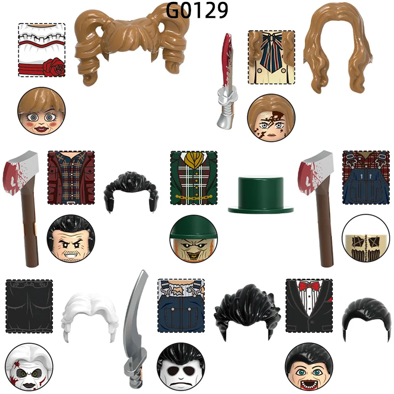 El G0129 Jack Billy Annabelle Redwood M3gen Mary Leslie duende Vernon Shaw Masacre Torrance modelo bloques MOC juego de ladrillos