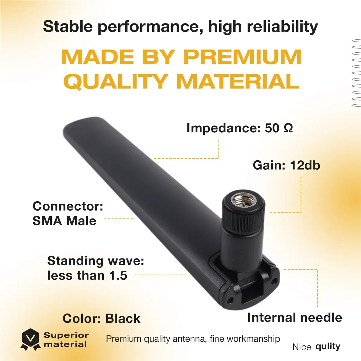 Dynamic 5G 4G LTE GSM 3G Antenna 600-6000MHz 12dBi Universal Wide Band SMA Male Omni-Directional External Antenna for CPE Router
