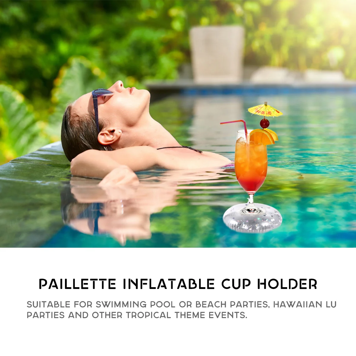 Trinken Float ies Untersetzer Inflator Paille tte aufblasbare Getränke halter Pool Party schwimmende Untersetzer