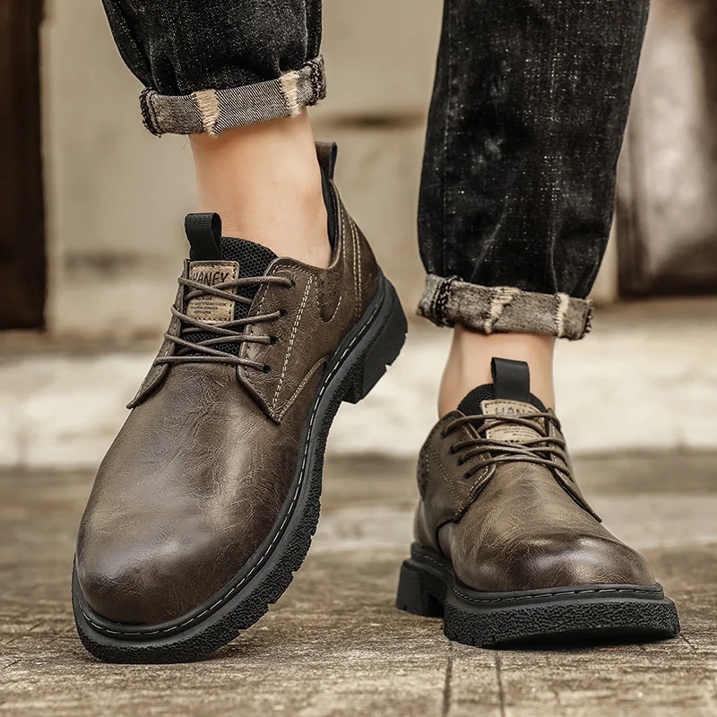 Men's casual leather shoes Classic casual gentleman style Dress up party High quality adult comfortable daily versatile 38-46