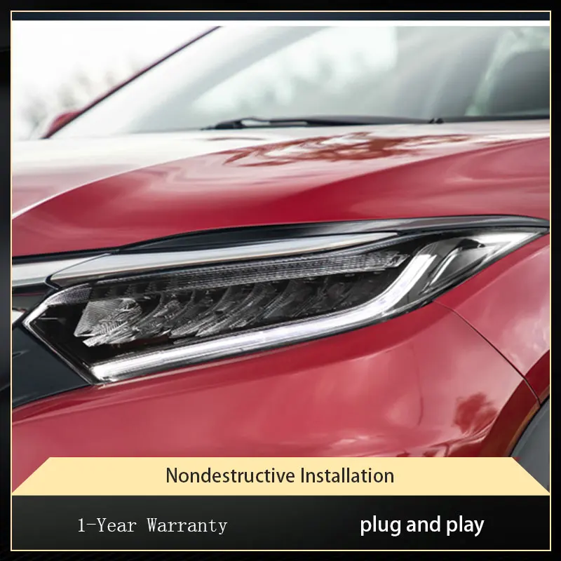 

Автомобильные фары для Honda Vezel HRV HR-V 2019-2023, фара, полностью светодиодная, обновленная, проектор, бифокальные линзы, аксессуары, инструмент для ламп