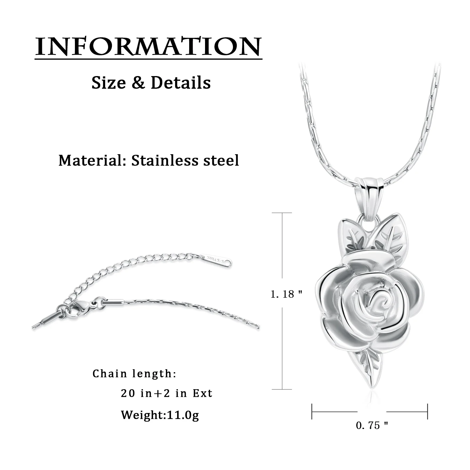 Cremation Jewelry for Ashes Flower Shape Pendant Memorial Urn Necklace Stainless Steel Funeral Ashes Holder Keepsake for Women