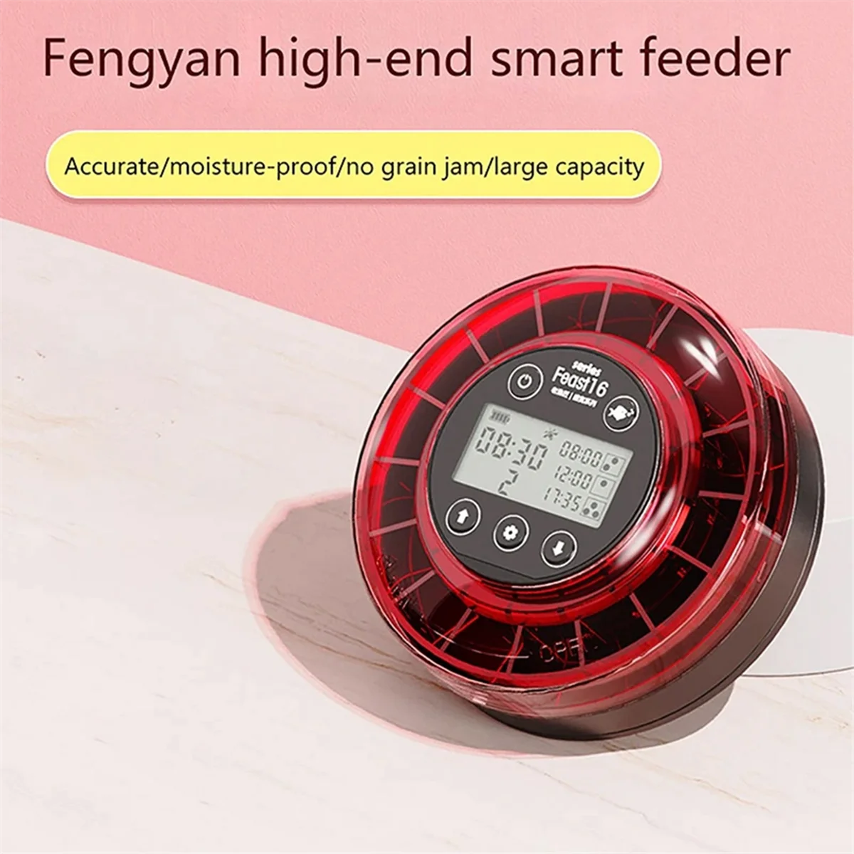 ABGQQ Aquarium Automatic Fish Feeder Automatic Food Dispenser with Timer Rechargeable Timer Feeder with USB Cable LCD Display