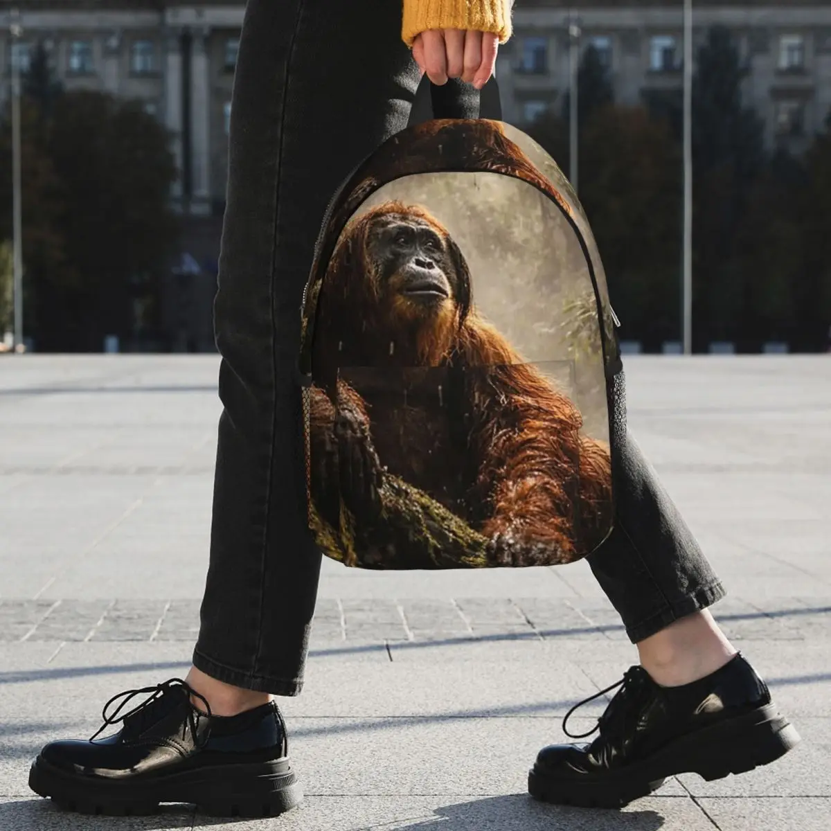 Monkey Herd In Forest With Sunshine Backpack Student BookBag Kids School Bag Laptop Shoulder Bags for Boys Girls