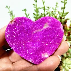 Natural Stone Cobaltocalcite Pink Heart Crystal Raw Rock Mineral Feng Shui Crystal Ornaments Chakras Reiki Healing Stones