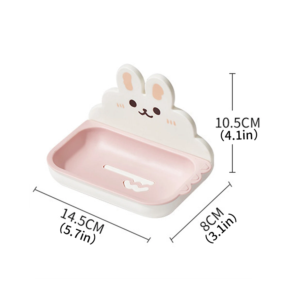 Cute Cartoon Bunny Wall Mounted Soap Dish Not Easy Corrode No Drilling Installation Household Soaps Box Bathroom Accessories