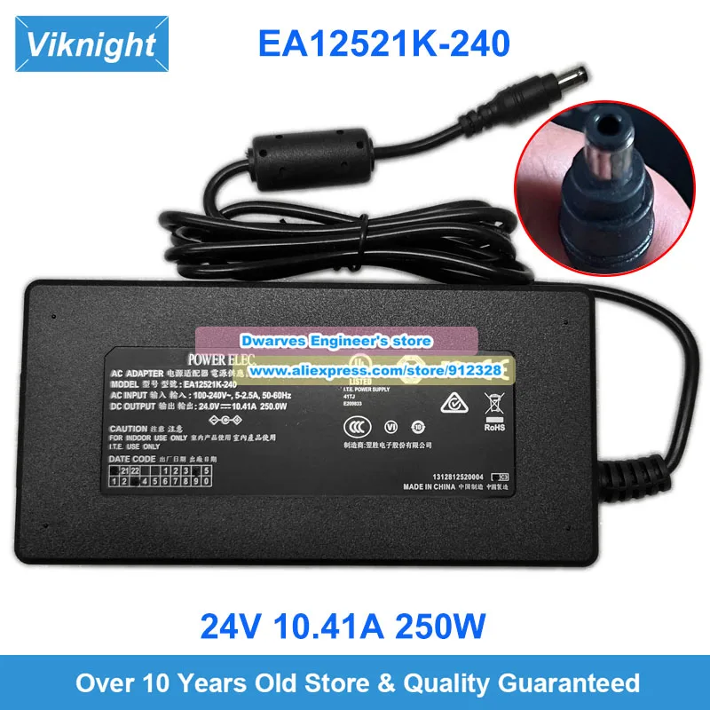 

Genuine EA12521K-240 AC Adapter 24V 10.41A 250W Charger for EDAC 5.5x2.5mm Power Supply