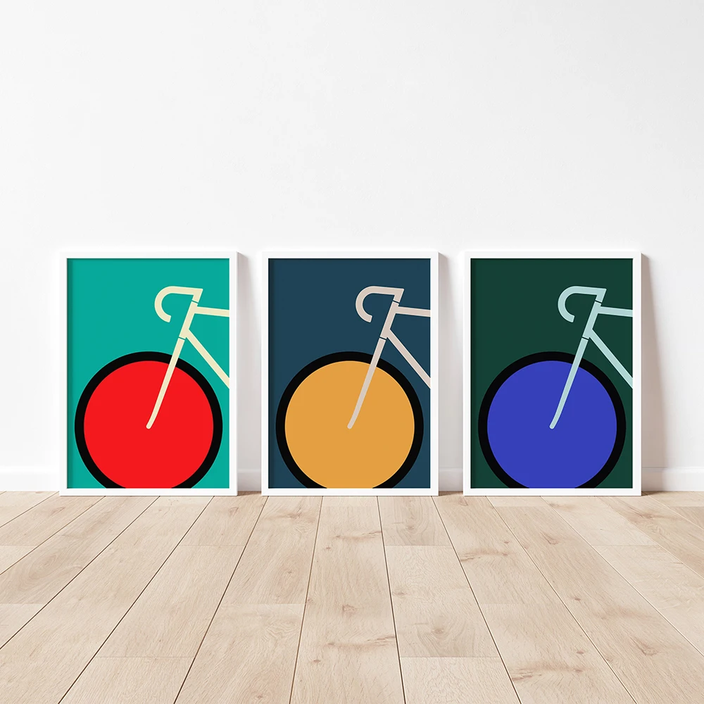 Vintage Sports Bicycle Canvas Painting Adventure Cyclist Posters Bicycle Bauhaus Wall Art Prints Pictures Mural Home Decoration