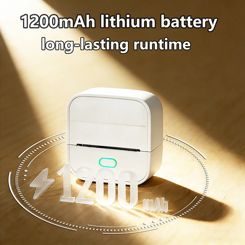 Thermal Mini Printer, Portable Inkless Sticker Maker,Bluetooth Free Cut Small Pocket Printer for Children DIY 57mm Photo Print