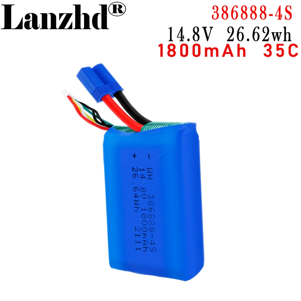 14.8V Li pakiet bateria litowo-polimerowa 35C o wysokiej szybkości 386888 1800mah do zapłon samochodu akumulatora awaryjnego 15.2*68*88mm